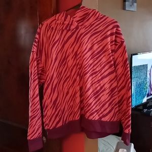 Women's Just Be hoodie sweatshirt tiger stripe brand new size 2X pink/purple